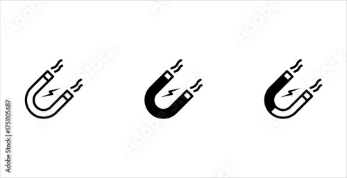 Magnet icon set isolated on white background
