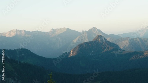 mountains in the morning