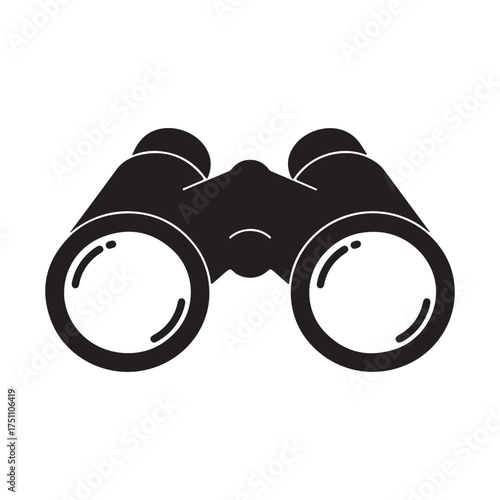 Black Binoculars Icon on White Background Simple Design for Observation and Exploration Purposes Tool for Discovery