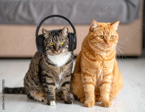 Cats listening to music
