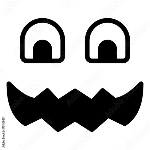 scary face solid black