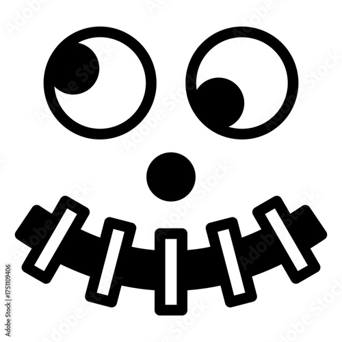 scary face solid black