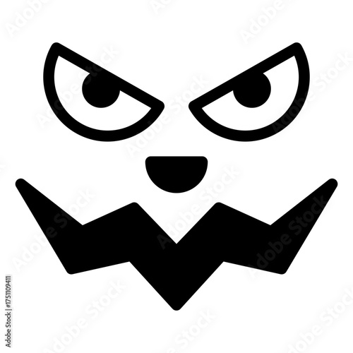scary face solid black