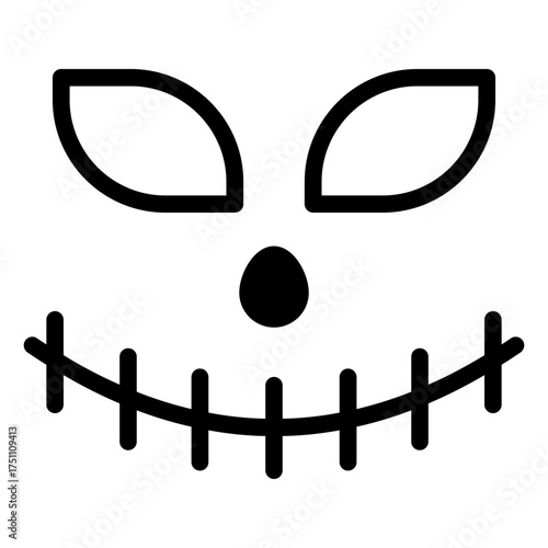 scary face solid black