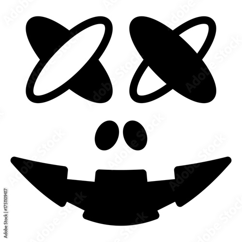 scary face solid black