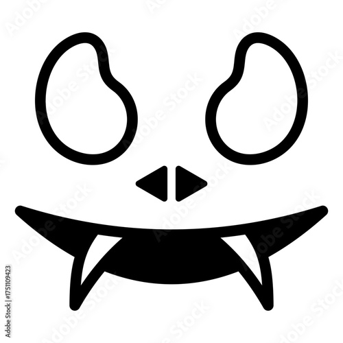 scary face solid black