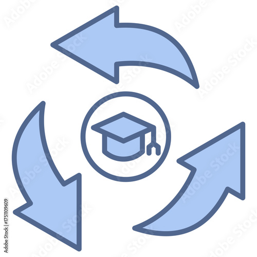 Continuous Learning Blue Icon