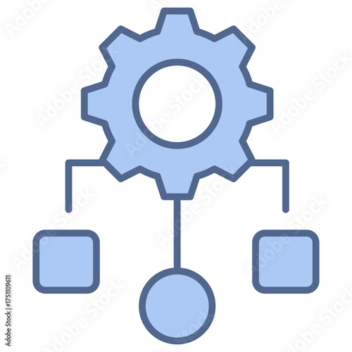 Process Mapping Blue Icon