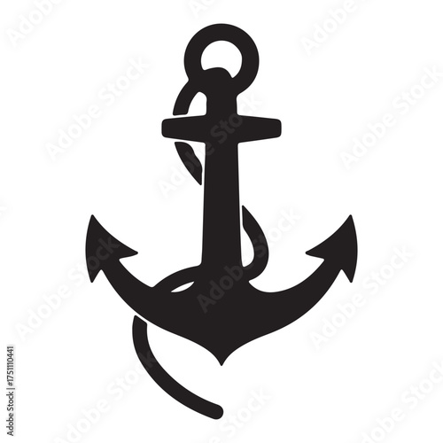 Bold black anchor symbol nautical vector illustration representing maritime tradition and seafaring life a symbol of stability