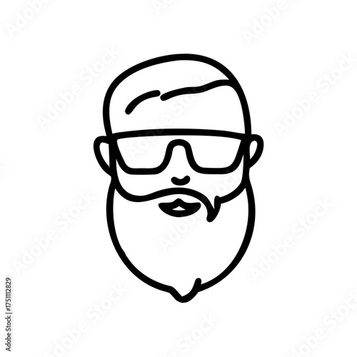 Cartoon illustration of a cheerful bearded man wearing glasses, smiling broadly while holding a steaming cup of coffee, showcasing a cozy morning atmosphere with warm colors