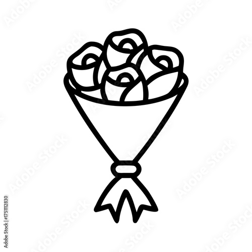 Bouquet of roses elegantly arranged in a decorative wrapping, showcasing vibrant colors and delicate petals, perfect for gifting on special occasions or celebrations