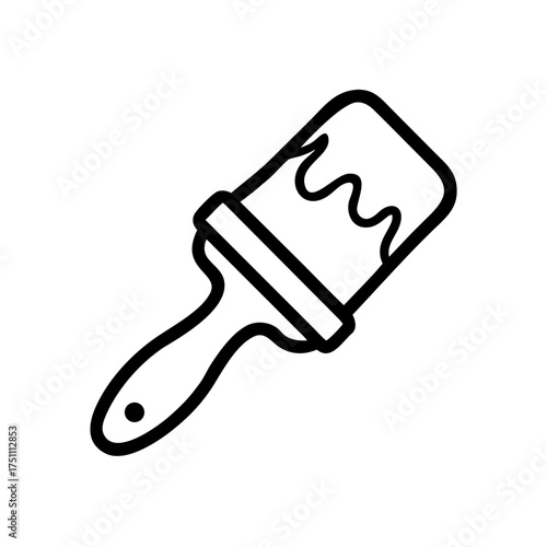 Artistic illustration of a paintbrush with vibrant colors, showcasing creativity and artistic expression, perfect for design projects and creative endeavors