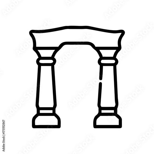 Architectural illustration of a classic archway with intricate details, showcasing elegant design elements and structural beauty, perfect for historical or artistic themes