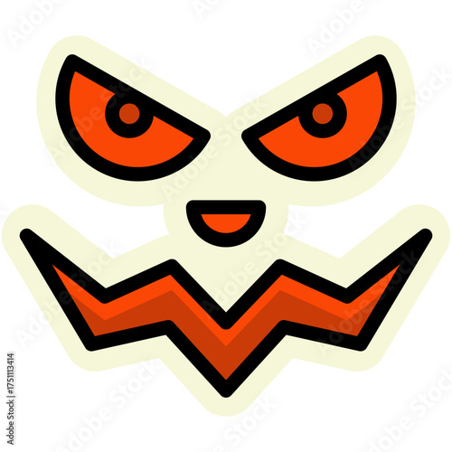 scary face sticker