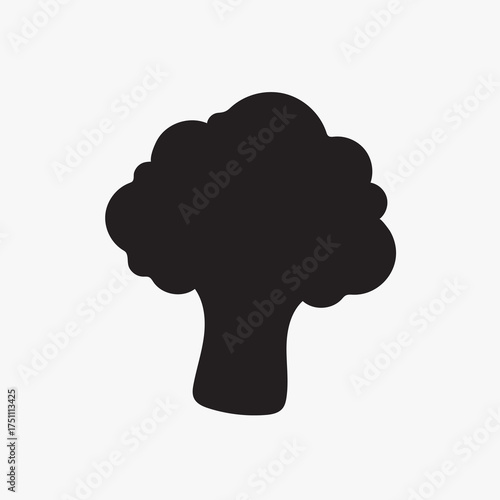 Broccoli Silhouette – Minimalist Vegetable Icon