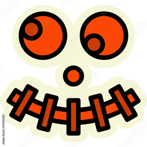 scary face sticker
