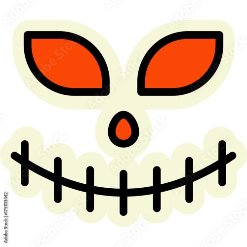 scary face sticker