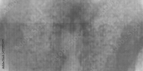 Grunge halftone gradient background. Faded grit noise texture. White and black sand wallpaper. Retro pixelated backdrop. Anime or manga style comic overlay