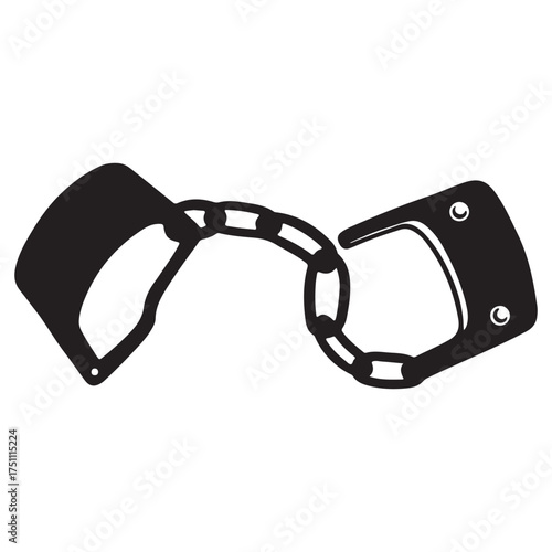 Handcuffs Icon Isolated on White Background Crime Justice and Law Enforcement Concept Arrest Jail Security Symbol Illustration Black and White