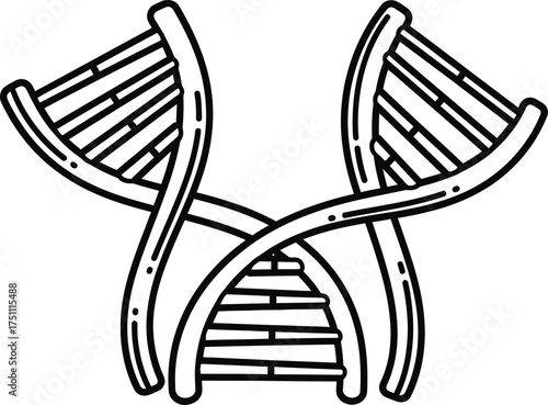 Illustration of a dna strand isolated on white background, a symbol of genetic information, scientific research, and the building blocks of life, representing heredity, evolution, and molecular biolog