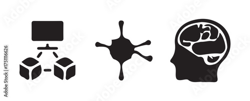 Artificial Intelligence and Machine Learning Icons Set