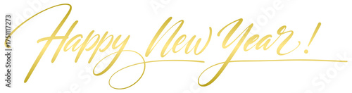 HAPPY NEW YEAR hand writen lettering calligraphy, vector eps