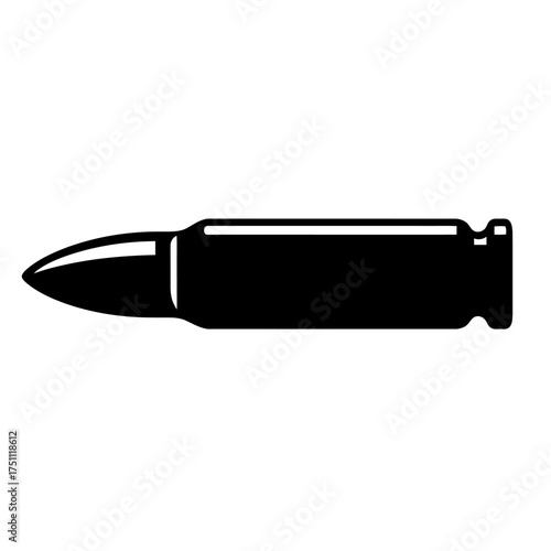 silhouette photo of a magazine bullet on a white background