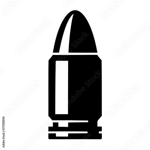 silhouette photo of a magazine bullet on a white background