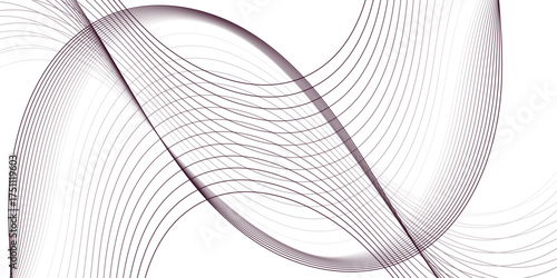 Elegant abstract wave lines in deep purple tones on a clean white background, smooth flowing design, minimal and modern gradient curves, perfect for banners, branding, and creative backgrounds.