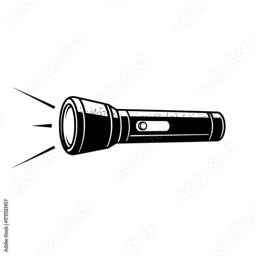 flashlight silhouette photo on white background
