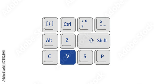 Keyboard shortcut for paste command showing the control alt shift c v s p z keys