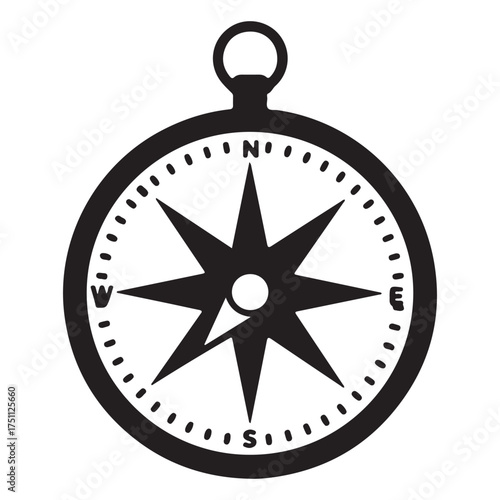 Vintage Compass Icon Detailed Illustration with North East South West Design for Travel and Exploration Themes