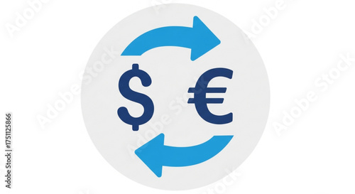 Dollar and euro currency exchange icon money exchange, currency conversion, financial operations concept