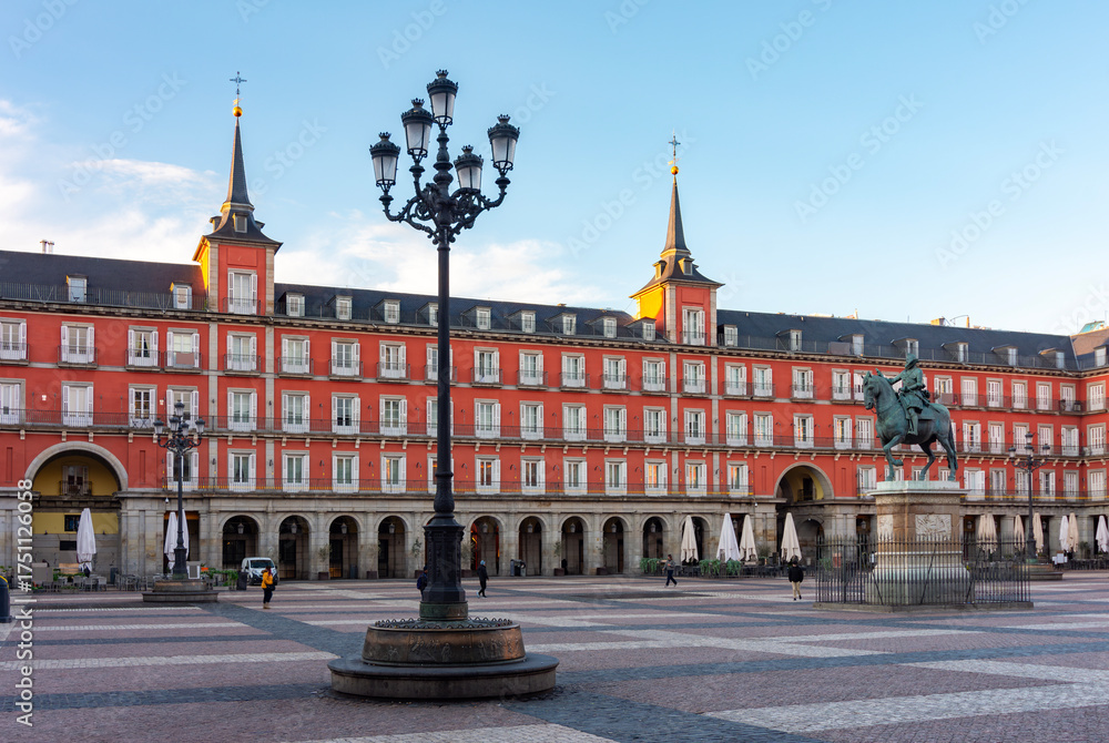 Naklejka premium Plaza Mayor (Main square) in Madrid, Spain