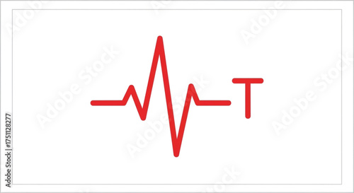 Illustration of a red heartbeat line, representing heart health, medical monitoring, and vital signs