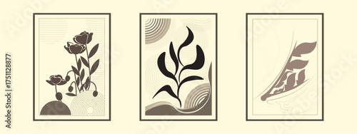 Boho minimal collection 3 cozy warm plants