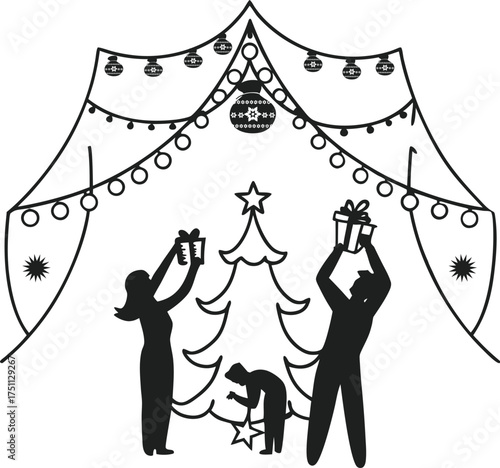 Carols sung under moonlight sky