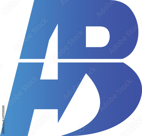 AB Letter Monogram Gradient Logo Design