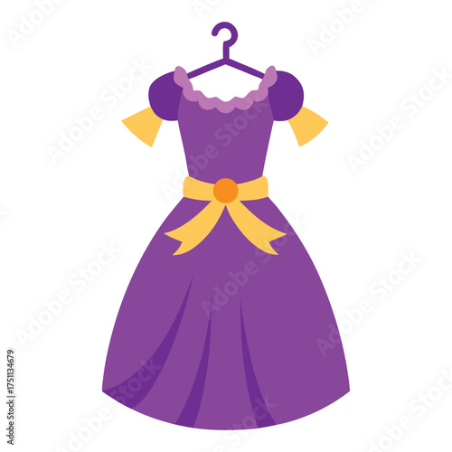 dress, elegant, princess, purple, lace, bow, hanging, fashion, gown, cute, clothing
