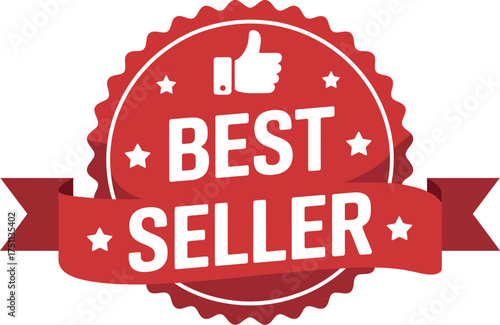 Best seller badge isolated on white background