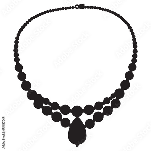 Elegant Black Silhouette Necklace with Gemstone Pendant a Fashion Statement for Special Occasions and Jewelry Design Ideas