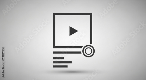 Video content icon symbol of video content, video channel, video blog, video tutorial, video course, video stream