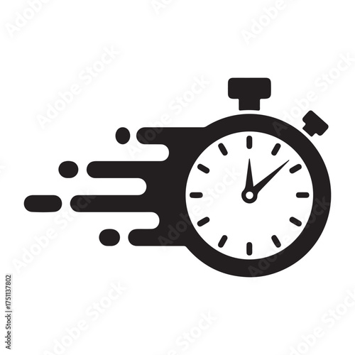 black stopwatch vector illustration