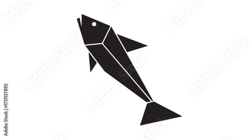 Contemporary geometric fish design ideal for eye-catching branding, create a splash with this bold, modern aquatic icon perfect for logos, posters, and creative marketing materials
