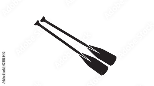Bold black oars for rowing adventures and water sports excitement, perfect for kayaking, canoeing, and nautical designs with a graphic, minimalist, and sporty style