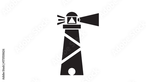 Navigate life's journey with confidence using this strong black and white lighthouse beacon, a symbol of guidance, safety, and navigational clarity for your next project