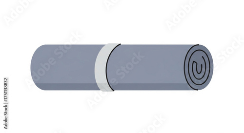 Rolled up yoga mat fitness equipment for exercise and meditation healthy lifestyle and sport concept gym accessory