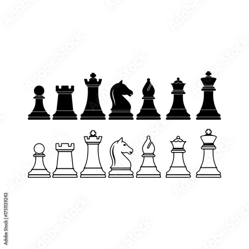 chess pieces vector illustration
