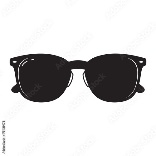 Stylish Black Sunglasses Vector Illustration for Fashion Lifestyle and Summer Protection with Trendy Design on White Background