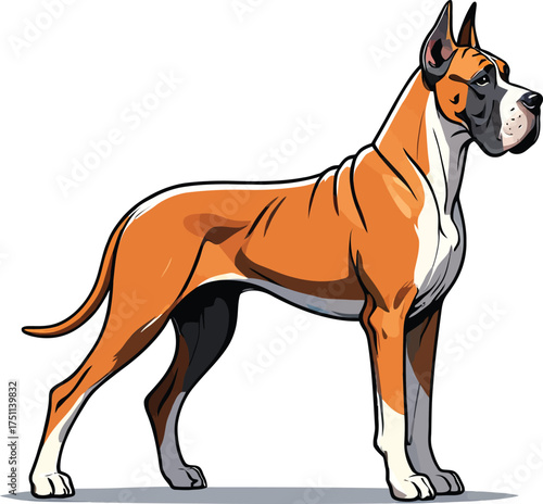 Cute cartoon a illustrator vector Great Dane